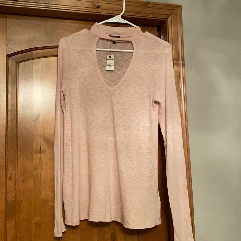 Express High Neck Open Blouse Pink Size S